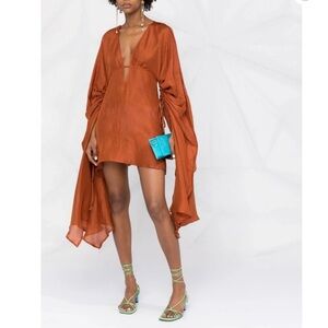 Cult Gaia Bruna Linen Silk Mini Dress
